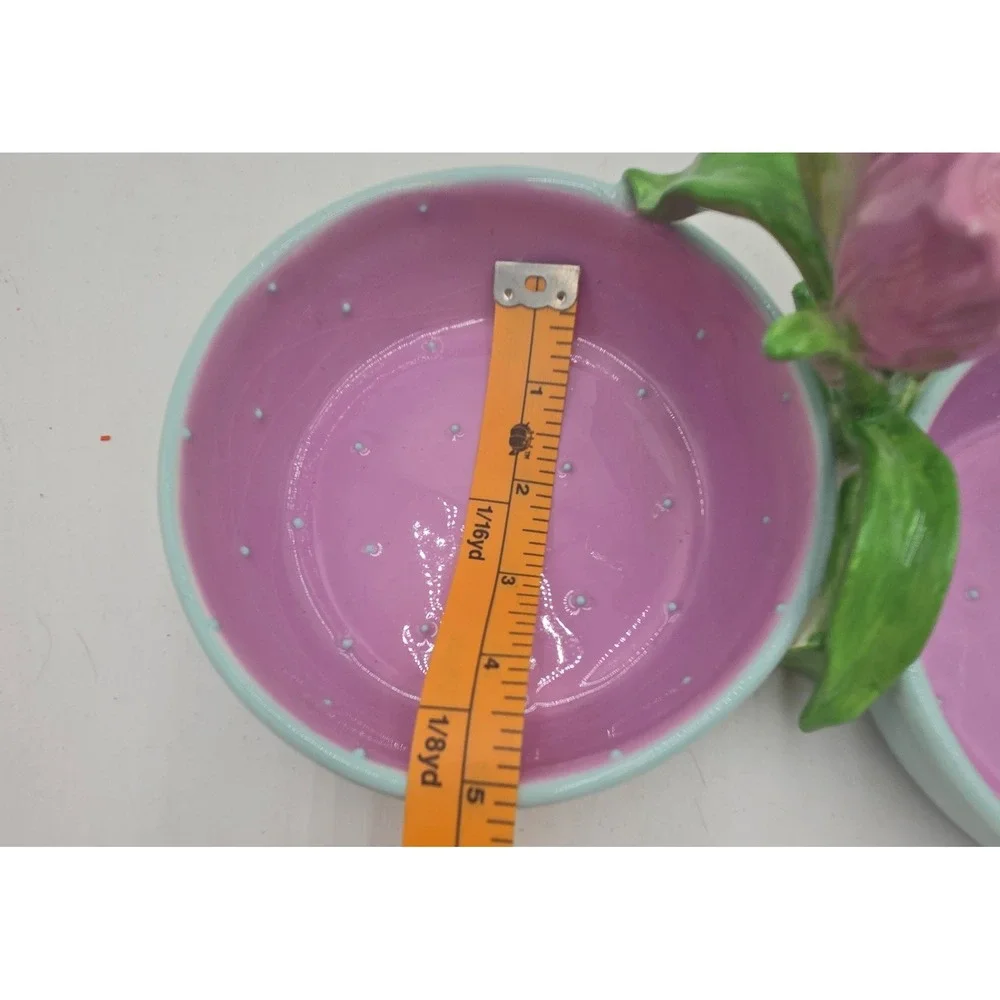 Magenta Seasonal Collection Easter Bunny Tulip Double Condiment Dish Purple Blue